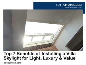 Modern villa skylight bringing natural light indoors