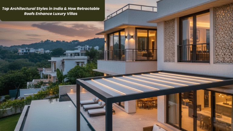 Top Architectural Styles in India & How Retractable Roofs Enhance Luxury Villas